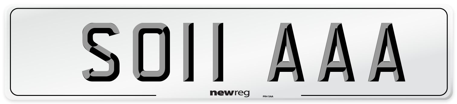 SO11 AAA Number Plate from New Reg